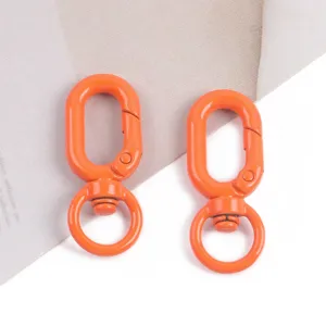 Mousquetons à ressort pivotants en alliage coloré anneau de porte-clés DIY 2 pcs