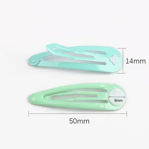 5cm Makaron Farbe Öl Tropfen BB Haarspange Träne DIY Kinder Haarschmuck 14mm Breite