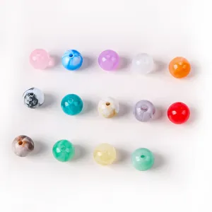 Set of 8-16mm colorful acrylic imitation stone round beads for DIY bracelet jewelry making
