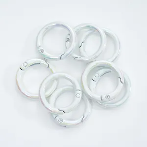 AB color spring ring open circle clasp metal hardware keychain jewelry accessories set.