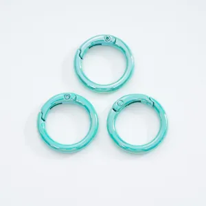 AB color metal spring rings open round snap hooks keychain bag accessories jewelry findings
