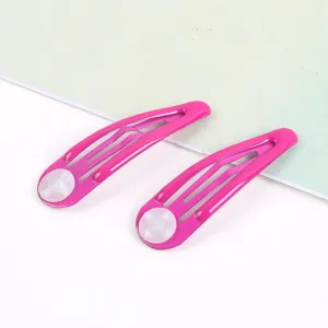 5cm rosa tropfen haarklammern mit schalenpad bunten emaille snap haarnadeln kinder diy