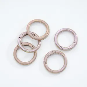 AB Color Spring Rings Open Circle Snap Clasps Keychain Findings Jewelry Accessories Set
