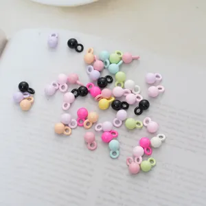 Collectie van macaron-gekleurde ronde legering kralen met ophanglussen voor DIY-sieraden