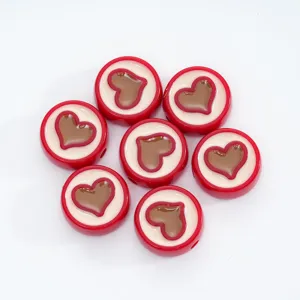 Acrylic heart beads for DIY jewelry making, charm bracelets, necklaces, and craft accessories.