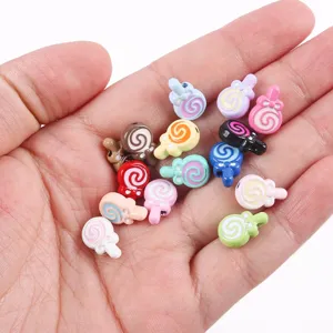 Colorful lollipop alloy enamel beads for DIY jewelry making, cute charms for bracelets and keychains.
