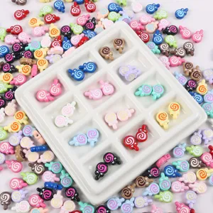 Cartoon lollipop charm beads, alloy baking paint candy loose beads with hole for DIY jewelry making.