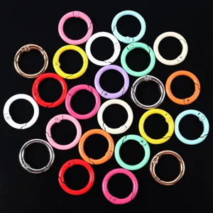 Anillos de resorte de 23mm en colores pastel para manualidades DIY y llaveros creativos