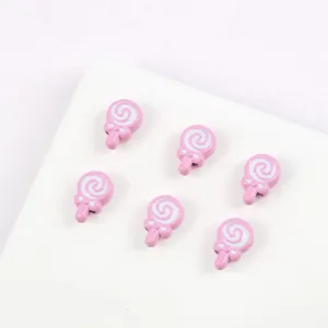 Cute pink lollipop alloy enamel loose beads, enamel charms for DIY jewelry making.