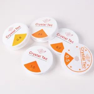 Hilo elástico de cristal transparente para abalorios de joyería DIY, cordón flexible duradero.
