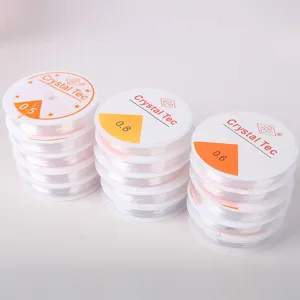 Hilo elástico de cristal transparente para hacer joyas DIY y cuentas, bobina detalle.