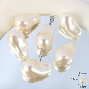 Detailed close-up shot of baroque acrylic pearl loose beads showing irregular shape and luster.