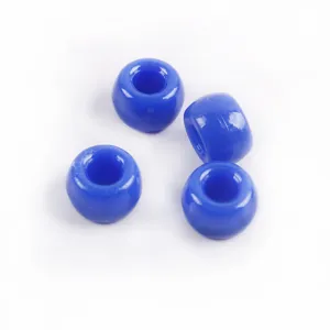 Perles de poney en acrylique solide bleu perles baril grand trou accessoire bijoux