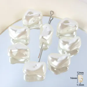 Baroque pearl bead detail shot, irregular acrylic loose beads for DIY handmade jewelry making.