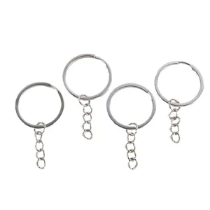 25/30mm anneaux de clés en métal avec chaîne accessoires de quincaillerie bricolage