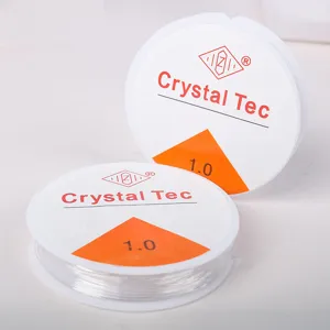 Hilo elástico de cristal transparente 1.0mm cordón estirable para accesorios de joyería.
