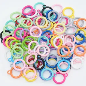 26mm kleurrijke veerring karabijnhaak sleutelhanger set voor DIY handwerk accessoires.