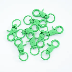 Green lobster clasps set metal spring hooks keychain DIY jewelry making accessories parts clip.