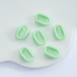 Acryl ovale offene Sprungringe macaron gruene Kettenlieder DIY Handy Kette Zubehoer