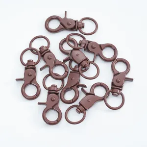 Brown metal lobster clasp swivel trigger hooks keychain DIY jewelry making accessories