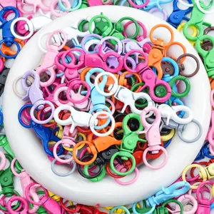 Colorful painted lobster clasps keychains DIY jewelry accessories metal snap hooks bulk