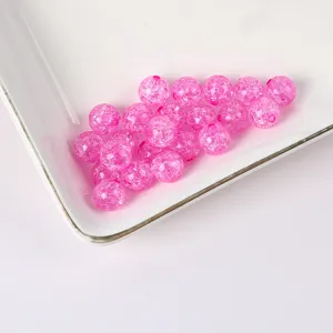 Cracked glass beads pink crackle quartz round beads for DIY bracelet jewelry making accessories