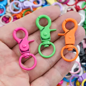 Colorful metal lobster claw clasps spring snap hooks for DIY jewelry making and keychains