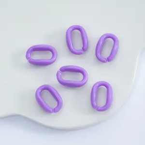 Acryl ovale Kettenringe offene Biegeringe fuer DIY Handykette 11x16mm lila Detailansicht