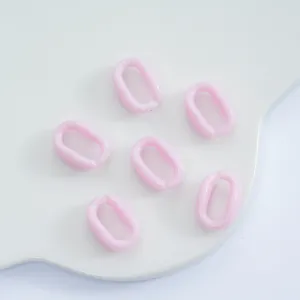 Acryl ovale offene Oesen rosa Kettenglieder DIY Handy Kette Schmuck Zubehoer 11x16mm