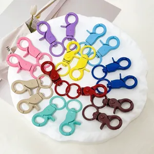 Colorful Paint Coated Alloy Lobster Clasp Metal Spring Trigger Snap Hooks Swivel Clip For Keyring Keychain DIY Jewelry Bag Making Findings Accessories