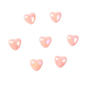 Pink acrylic AB heart beads loose parts for DIY phone strap bracelet jewelry accessories craft