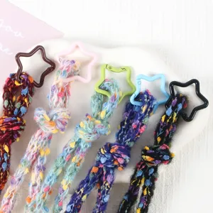 Retro Polyester Faux Mohair Breigaren Handgemaakt Meerkleurig Gesprenkelde Kordel Touw Voor DIY Sleutelhanger Tas Accessoires