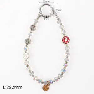 Crystal phone charm strap sparkling beaded wrist lanyard cute mobile phone chain jewelry accessory