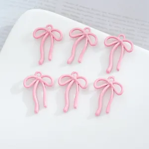 Charmoirs ruban nœud en alliage rose pour bijoux DIY bracelet collier accessoires