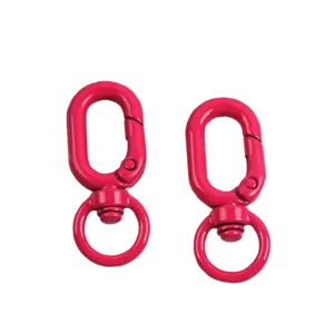 Mousquetons pivotants en métal rose anneau de porte-clés DIY accessoires quincaillerie