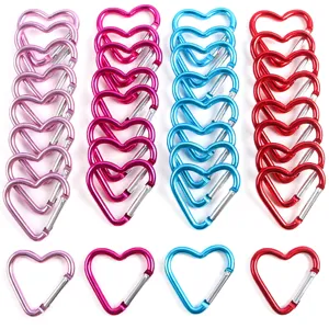 Mousqueton en Alliage d'Aluminium en Forme de Cœur Crochet de Bouteille d'Eau DIY Porte-Clés