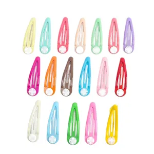 Mollette per capelli colorate a scatto con cuscinetti, forcine goccia 5cm per accessori fai da te.