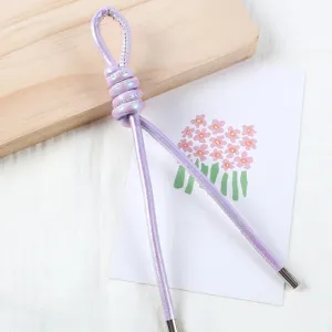 5mm pearlescent PU leather cord, handmade woven bag charm and phone strap accessory.