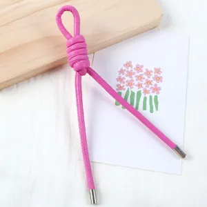Pink PU leather core cord 5mm detail shot, perfect for DIY handmade bags and phone lanyards.