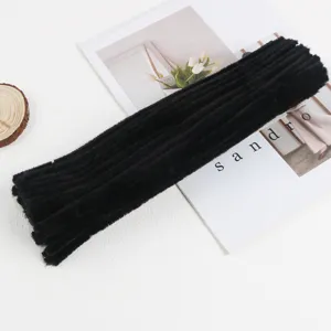 Black 6mm thickened DIY bouquet pipe cleaners craft plush strips for handmade children toys.