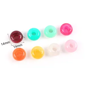 14mm colorful acrylic large hole beads DIY jewelry making necklace phone charms accessories