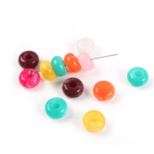 Acrylic colorful donut beads large hole loose beads for DIY handmade jewelry accessories