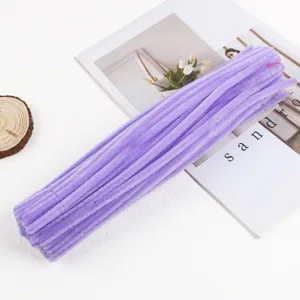 Thickened purple pipe cleaners chenille stems for DIY bouquet handmade craft accessories.