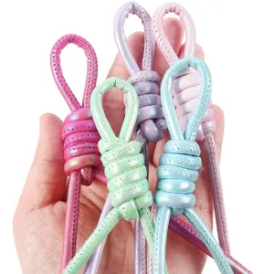 5mm pearlescent PU leather cord for DIY handmade bag straps and phone charms decoration.