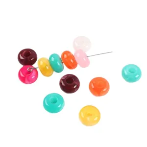 10pcs 14mm Acrylic Colorful Large Hole Round Beads Loose DIY Jewelry Making Accessories
