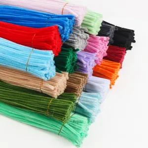 6mm colored fuzzy wire pipe cleaners for DIY bouquet craft kids handmade toys material pack