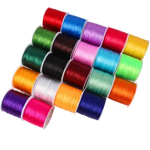 Assorted multicolor flat elastic crystal beading cord spools for jewelry making DIY projects