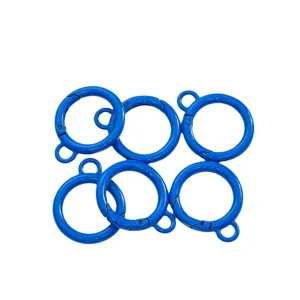 26mm blauwe ronde veerringen karabijnhaken sleutelhanger DIY ambacht accessoires metaal