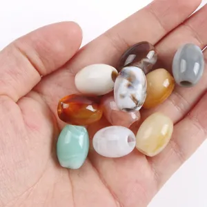 Perles ovales en acrylique gros trou, accessoires de bijoux DIY pour bracelets et colliers.