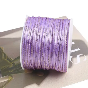Purple metallic cord spool detail for DIY crafts, Chinese knotting thread, jewelry weaving.